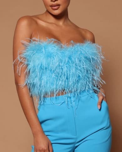 Blue Feathered Top - Image 2