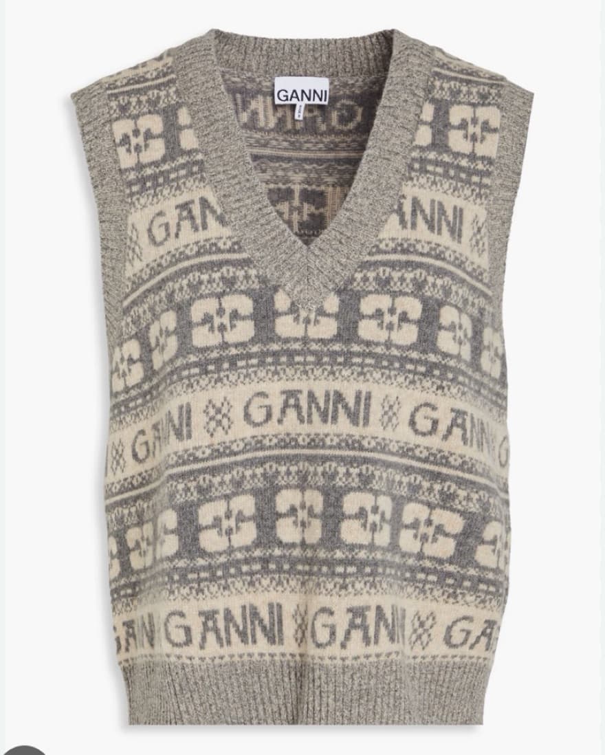 Ganni Sweater Vest Grey - Image 2