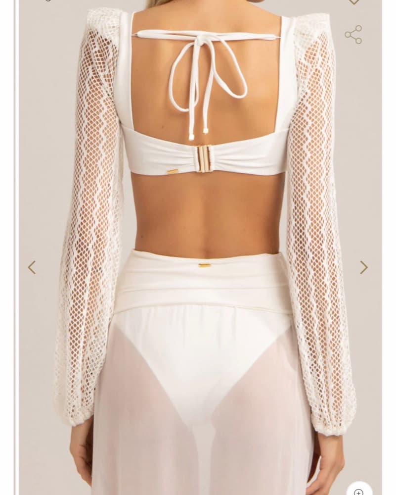 Patbo Cropped Top And Skirt Set In White - Image 4