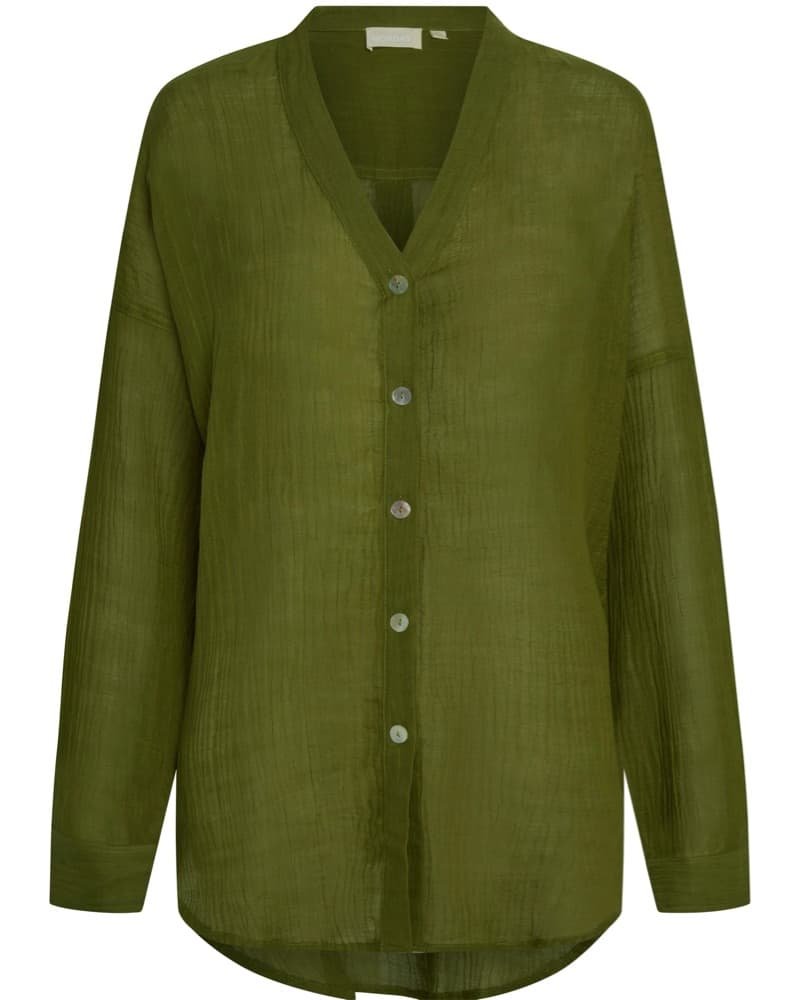 Olive green Bikini And Coverup Set - Image 4