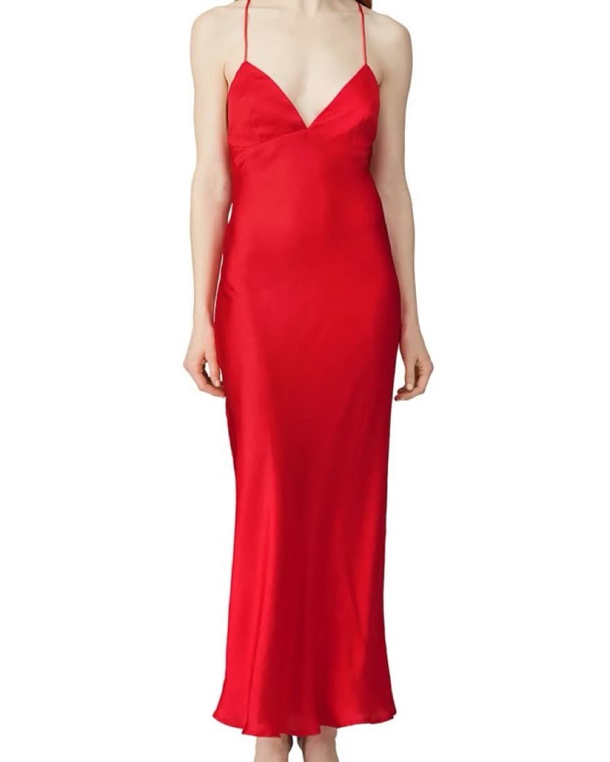 Red Revolve Long Midi Satin Slip Dress - Image 5