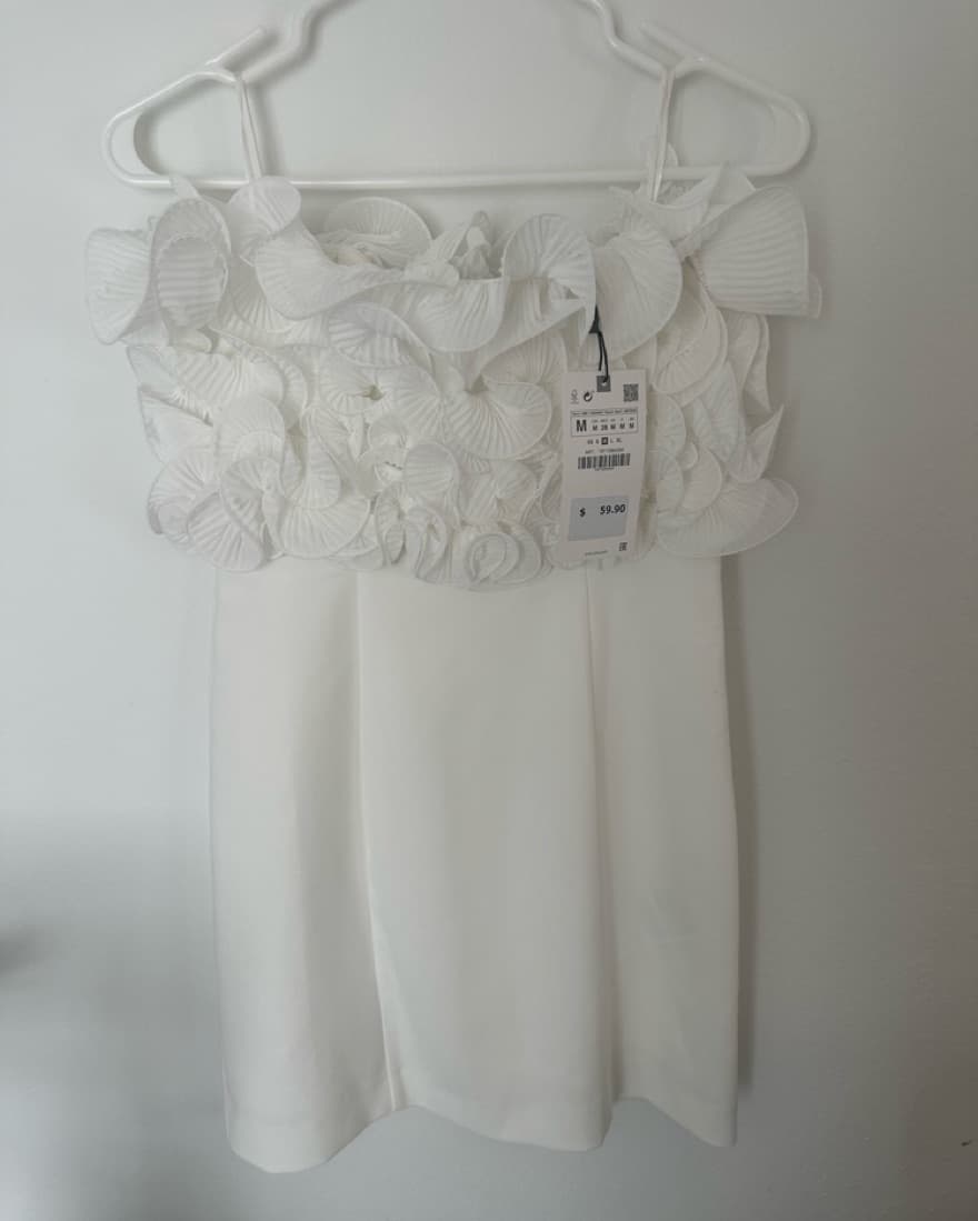 White Zara off the shoulder dress - Image 2
