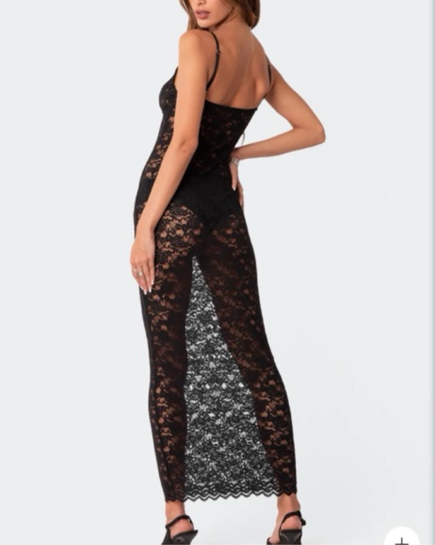 Black Lace Edikted Dress - Image 2