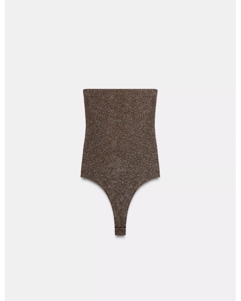Metallic Thread Bandeau Bodysuit - Image 5