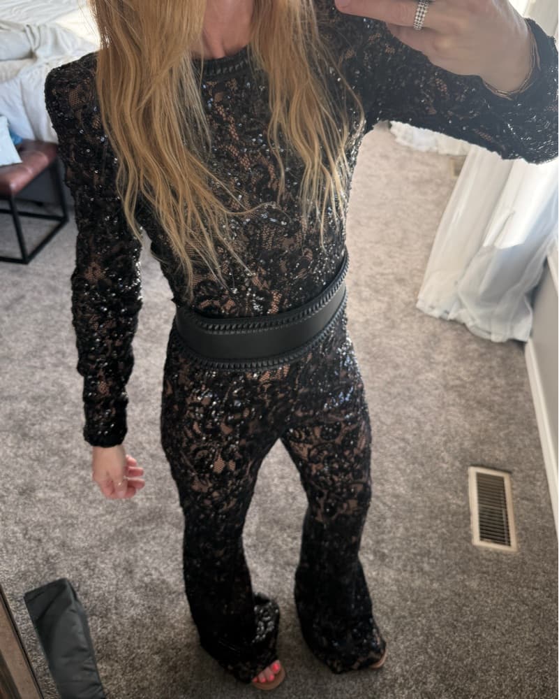 Nadine Merabi Black Bella Jumpsuit S/M - Image 3