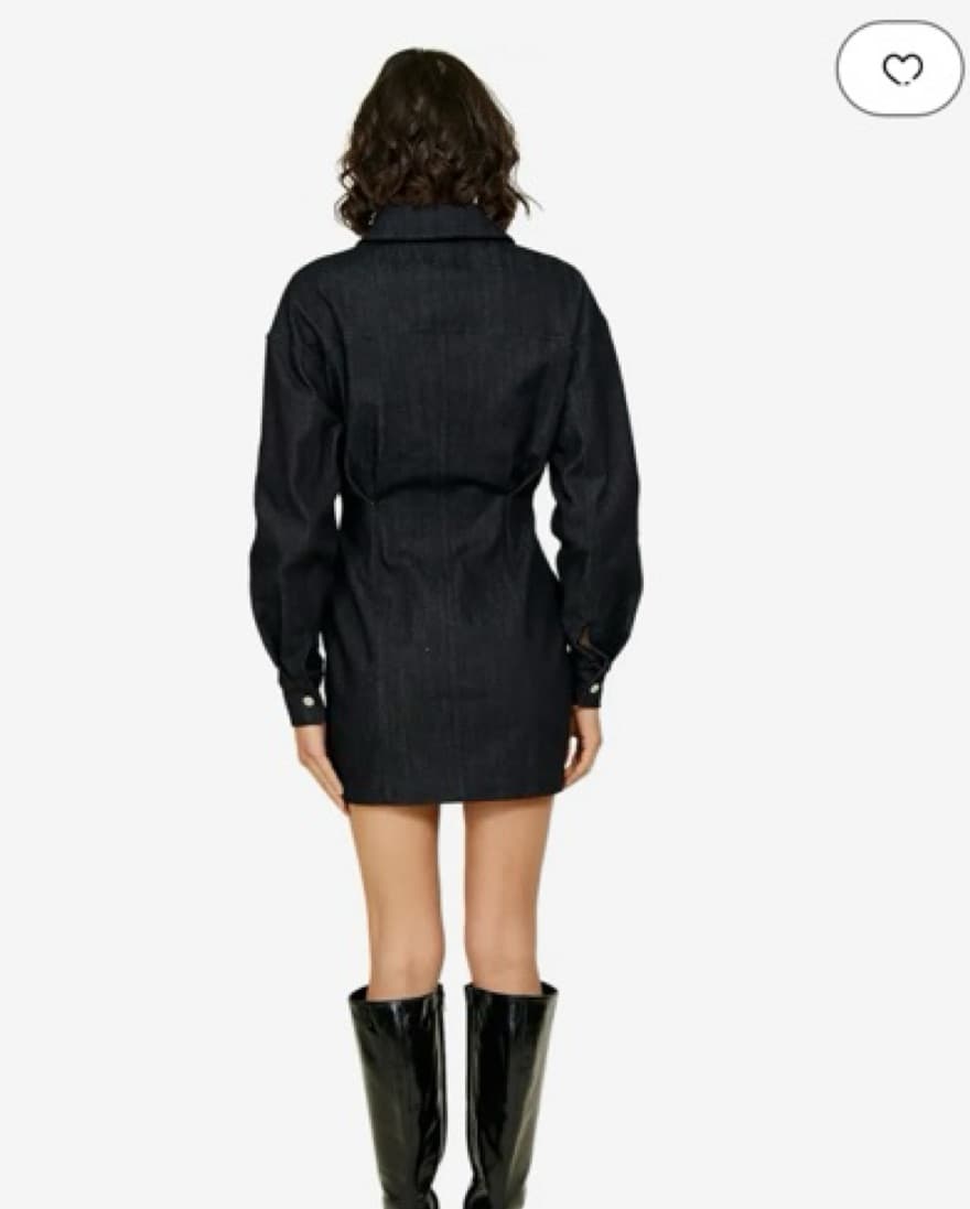Dark Denim Mini Dress - Image 3