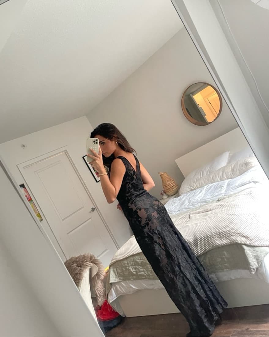 Rollas Black Sheer Lace Gown - Image 3