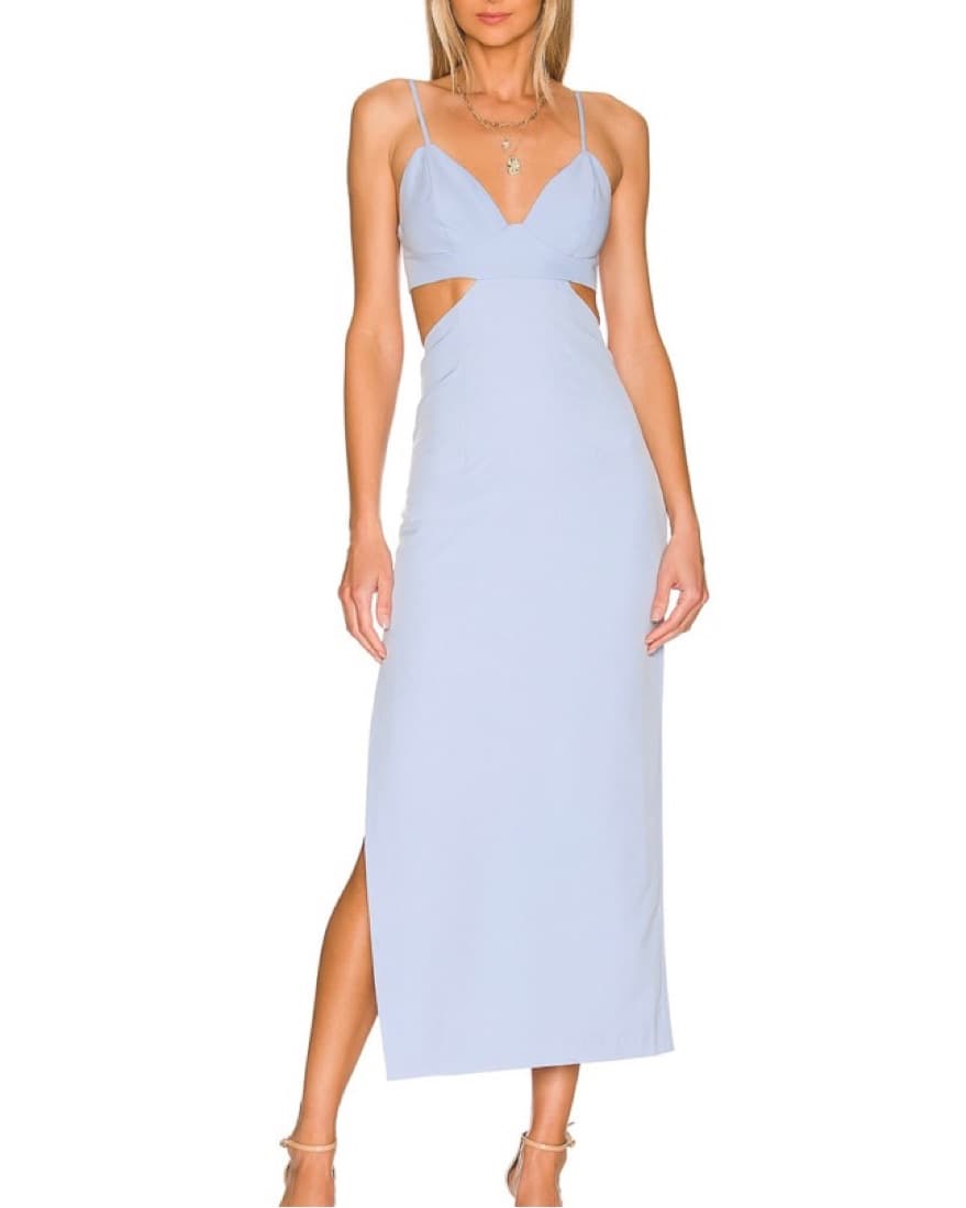 Revolve Bardot Cut-Out Slit Midi Dress - Image 1