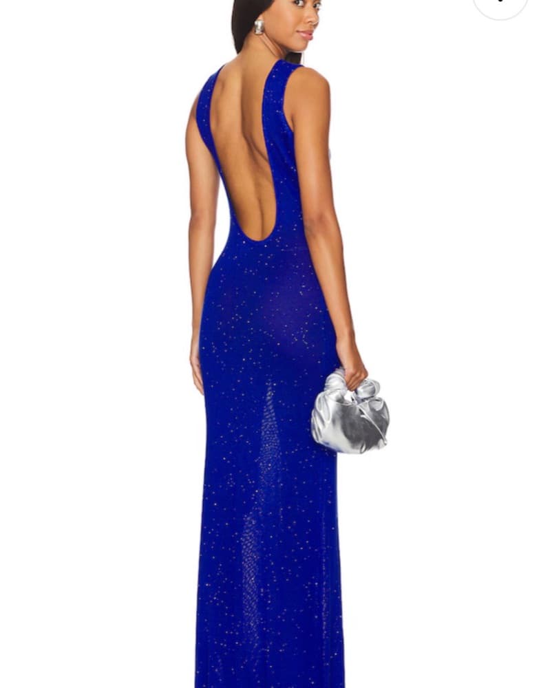 Runaway the Label Blue knit Sequin Dress - Image 3