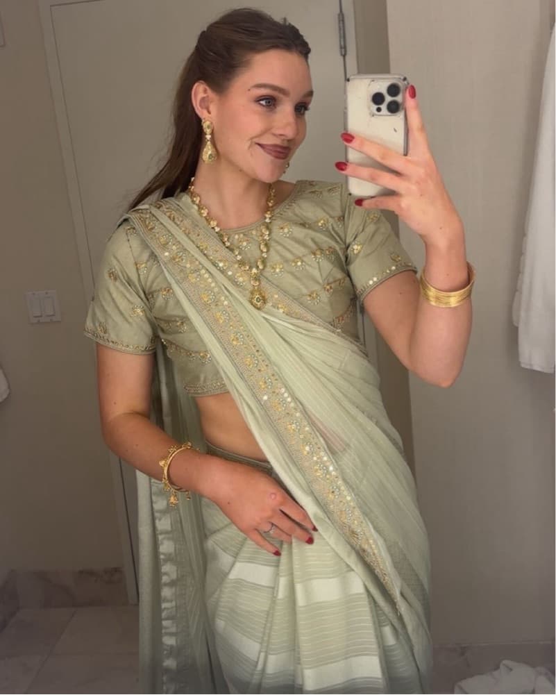 Sage Green Saree - Image 1