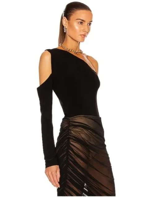 Norma Kamali One Shoulder One Sleeve Top - Image 2