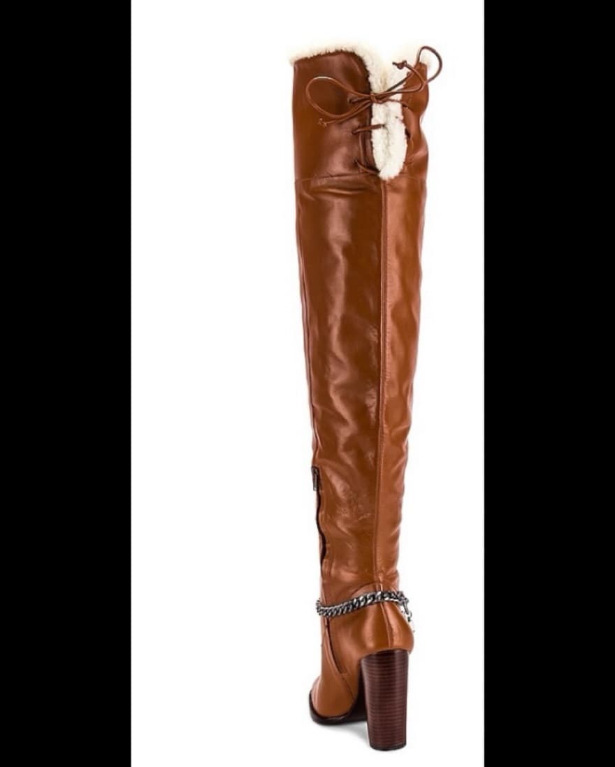 DUNDAS Brown Over The Knee Boots - Image 3