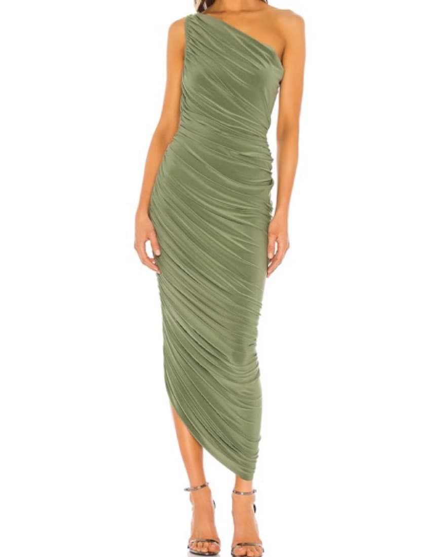 Norma Kamali Diana Gown in Celadon - Image 1