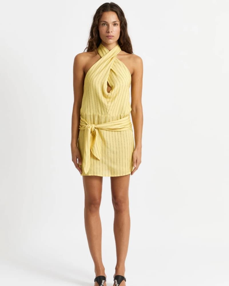LAAGAM Amazona Yellow Short Dress - Image 1