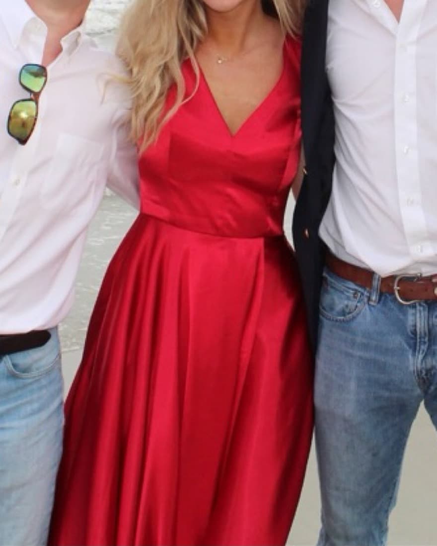 Red Satin Gown - Image 2