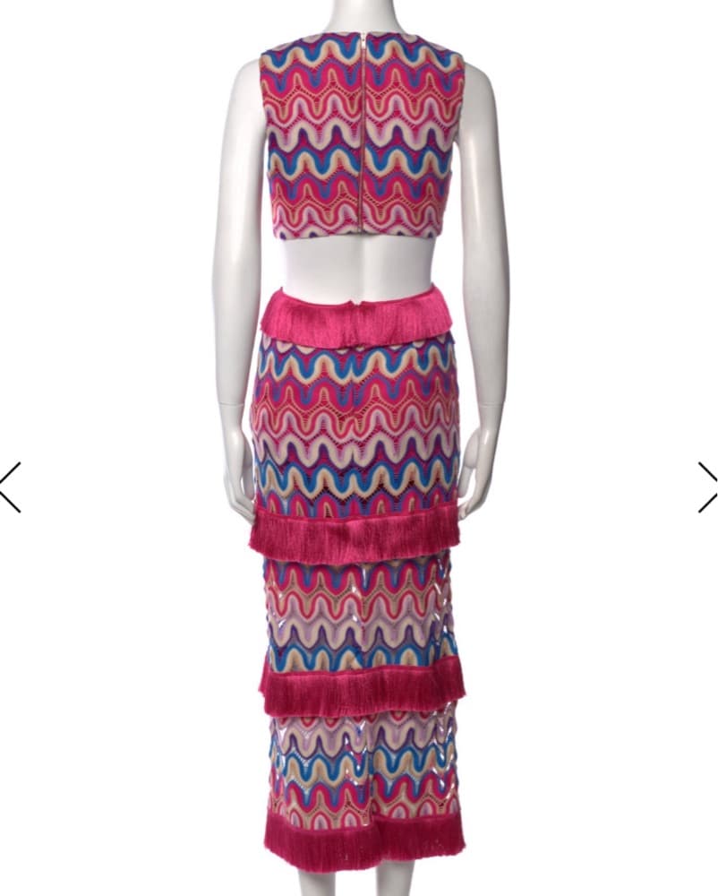 PatBo Cut Out Fringe Chevron Dress XS - Image 6