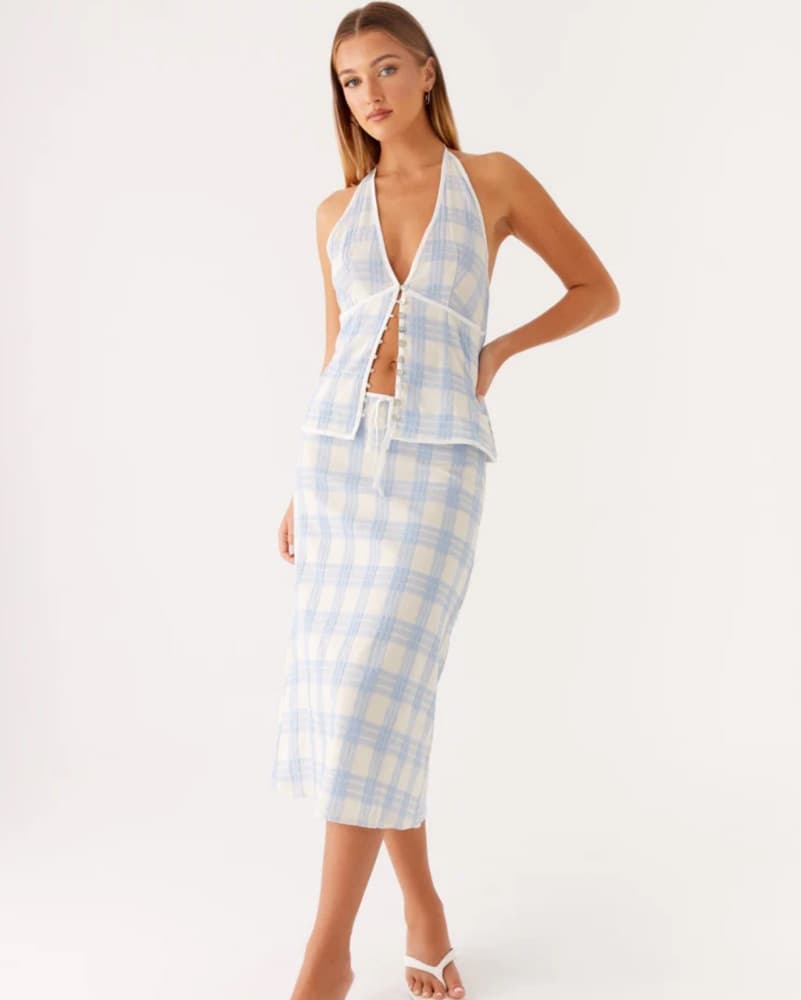 Esther Set Blue Check Seersucker - Image 4