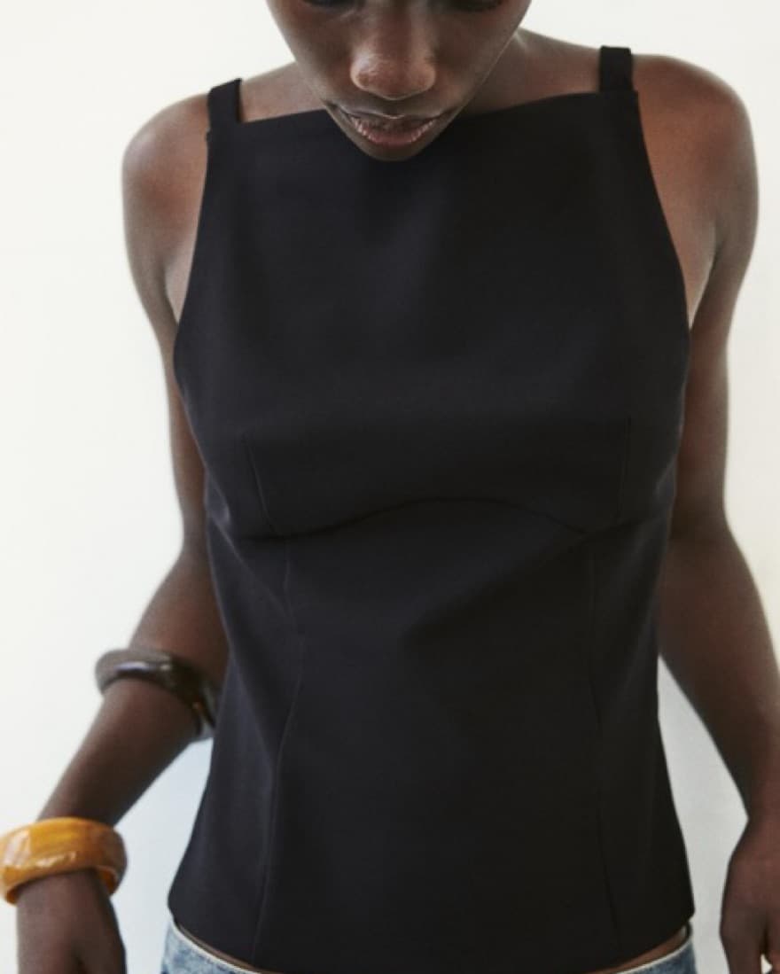 Black Zara Bow Top - Image 1