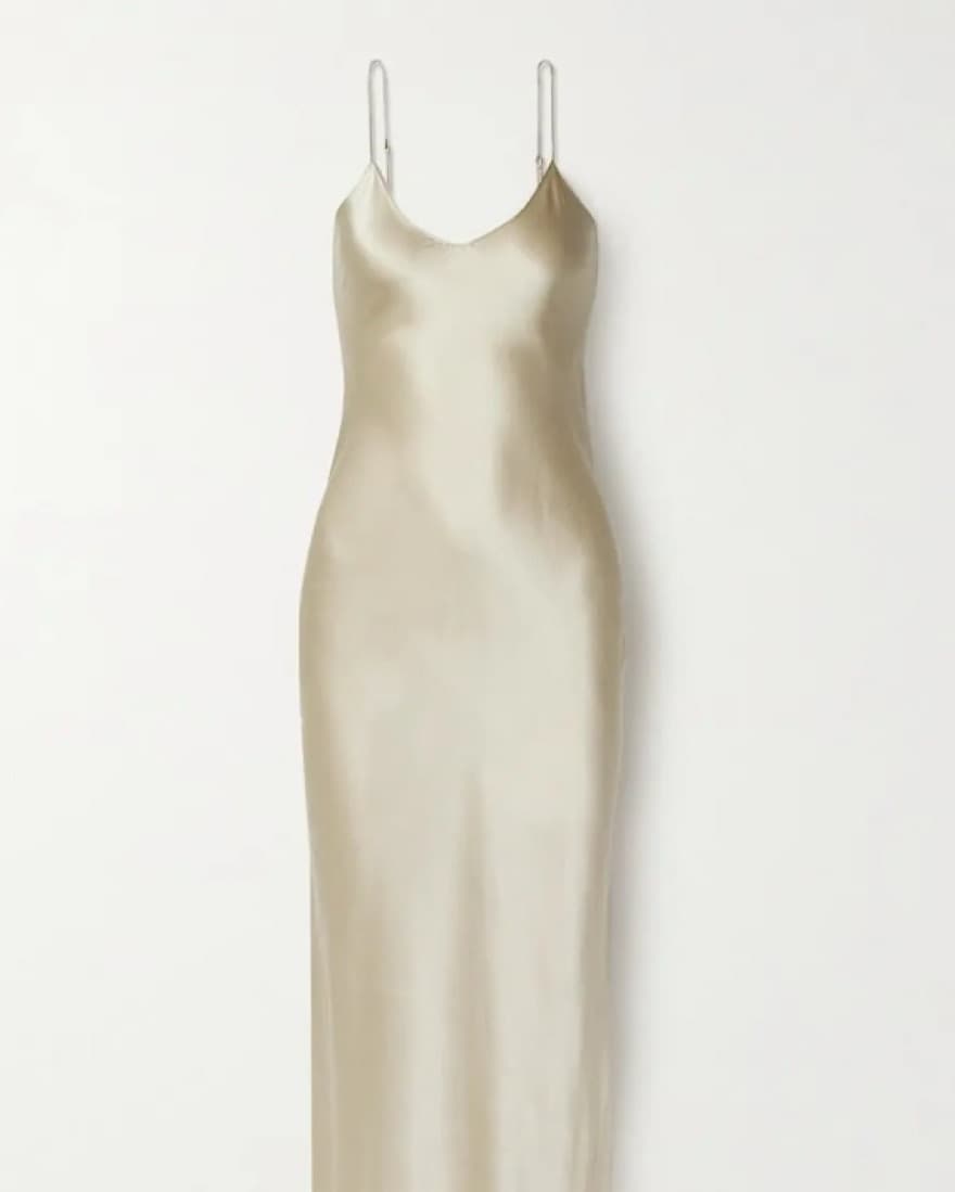Nili Lotan Silk Slip Gown Champagne - Image 2