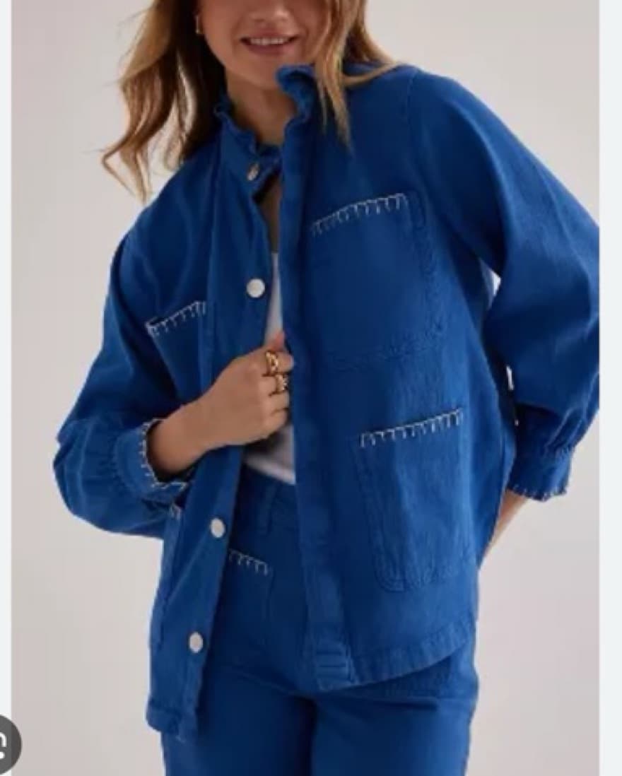 Seventy + Mochi Blue ruffle denim top - Image 2