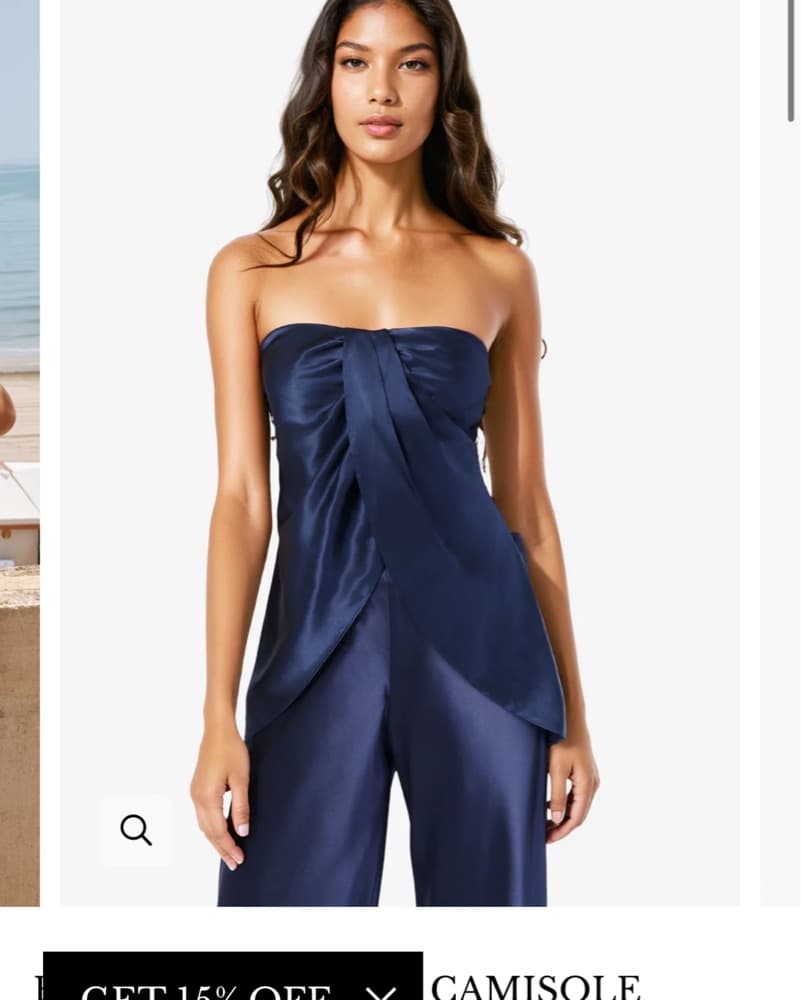 $245 Cami NYC Navy silk Top  - Image 2