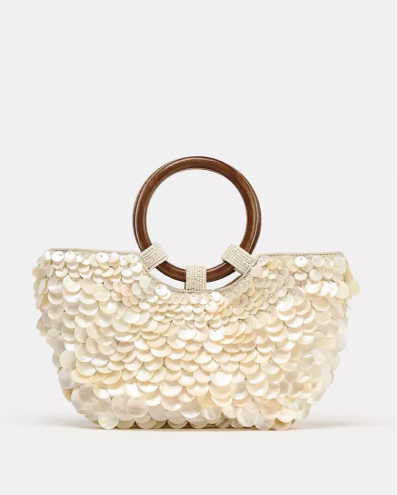 ZARA FAUX MOTHER-OF-PEARL APPLIQUÉ BAG - Image 1