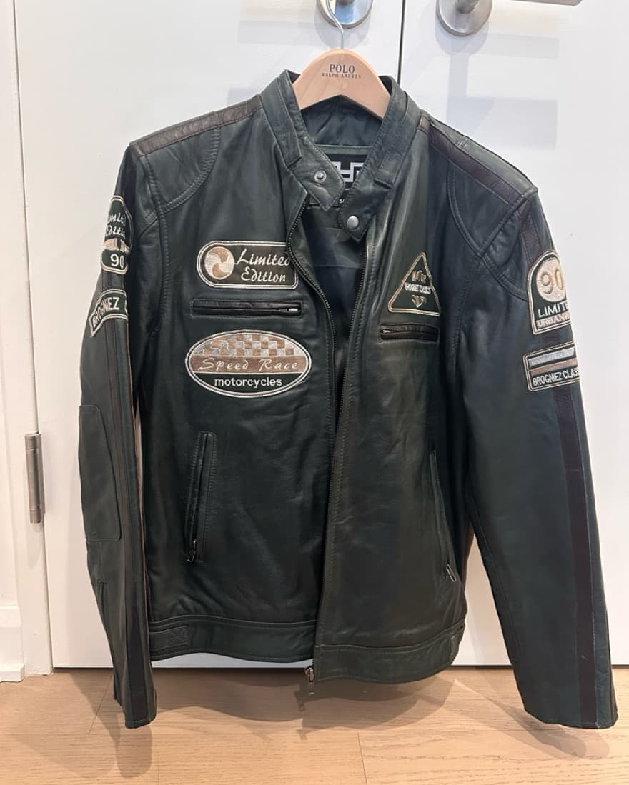Vintage Leather Biker Jacket  - Image 1