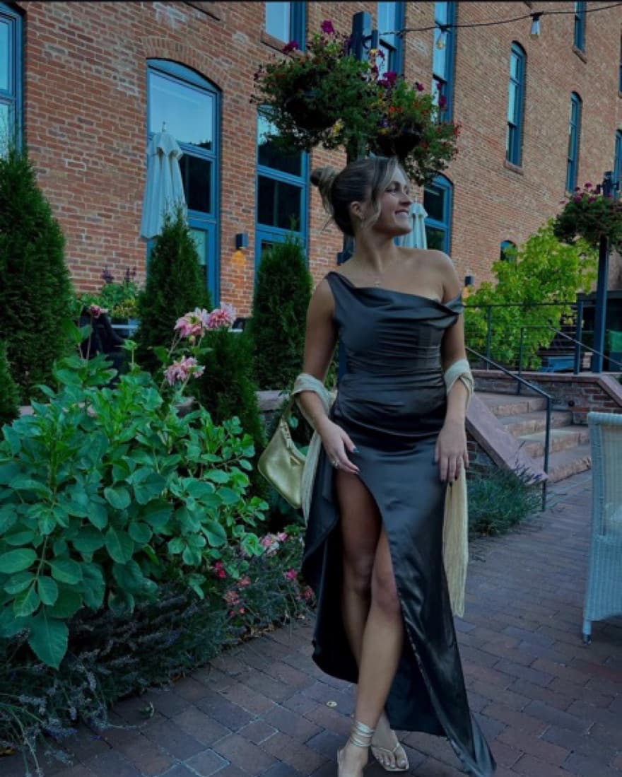 Brown Silk Wedding Guest Gown - Image 5