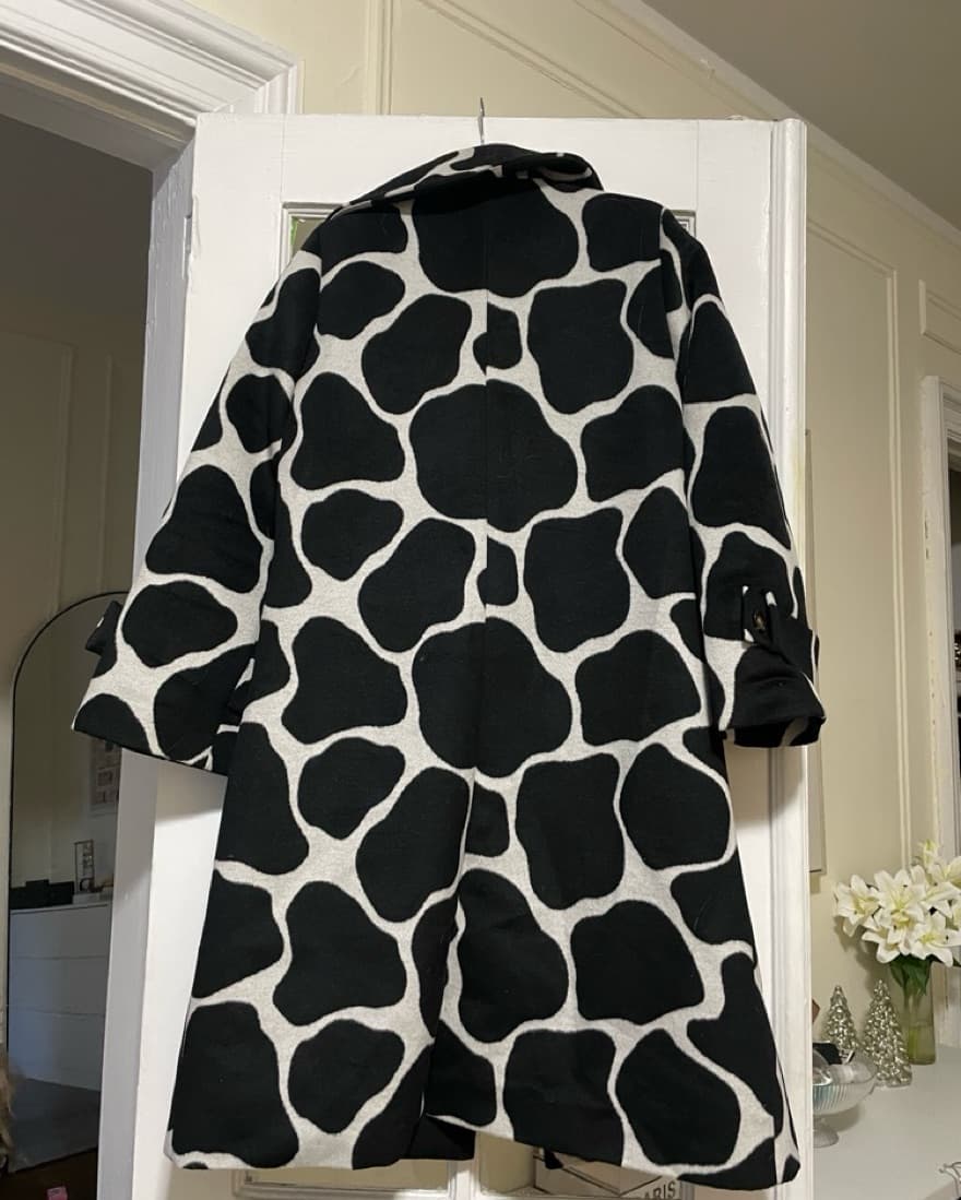 Chic Cow Print Trench Coat - Image 5