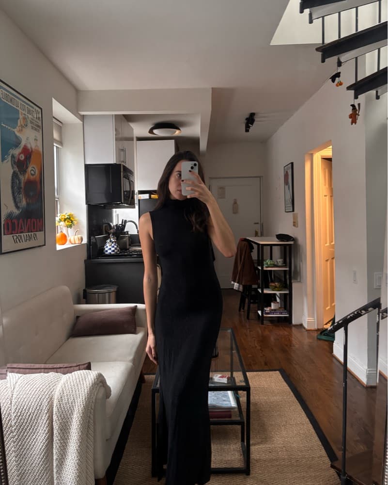 Turtleneck Shimmer Maxi Dress - Image 2