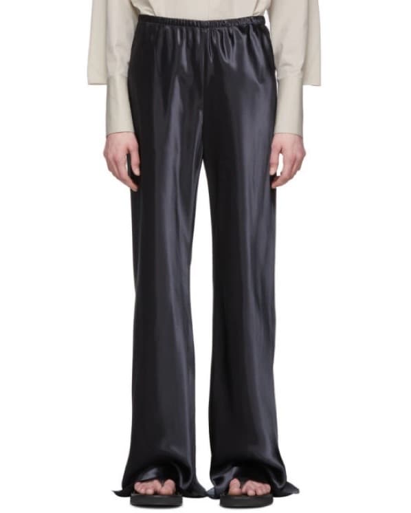 The Row Navy Silk Gala Pants - Image 3