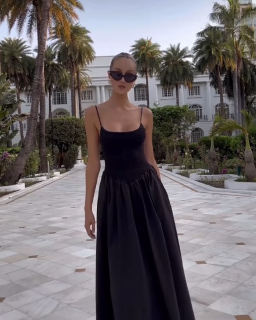 DISSH Drop Waist Black Midi Dress - Image 4