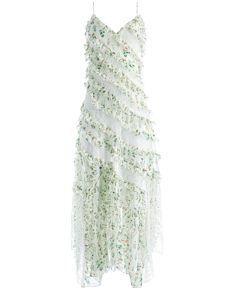 Alice & Olivia White Floral Lace Dress - Image 6