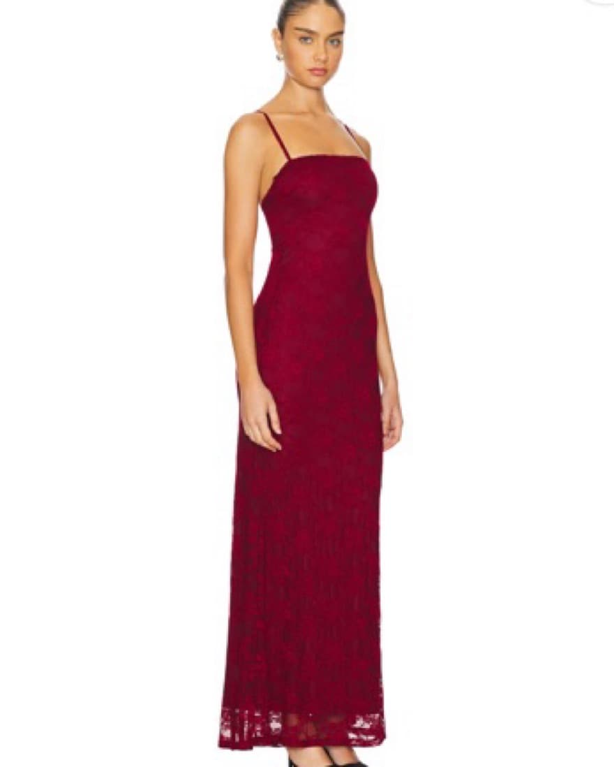 NIA Vetiver Lace Maxi Dress In Merlot - Image 3
