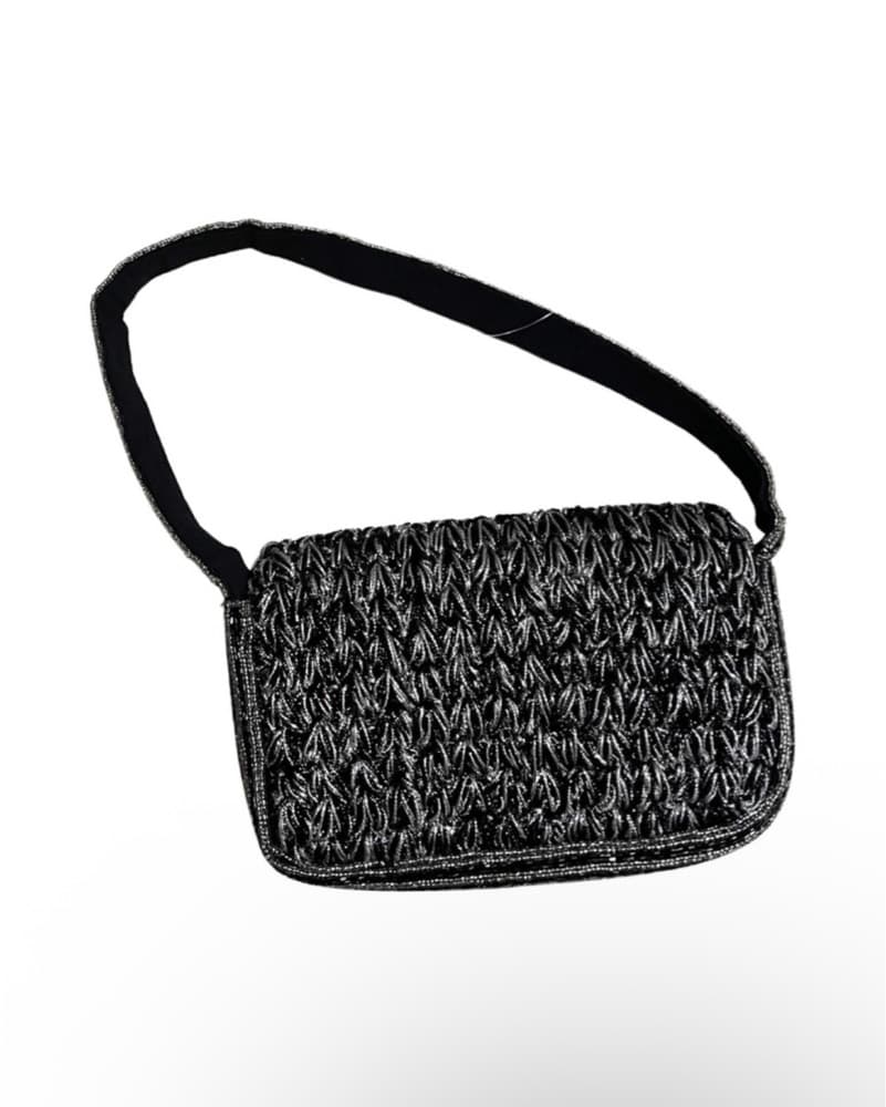 Anthropologie Metallic Woven Handbag - Image 4