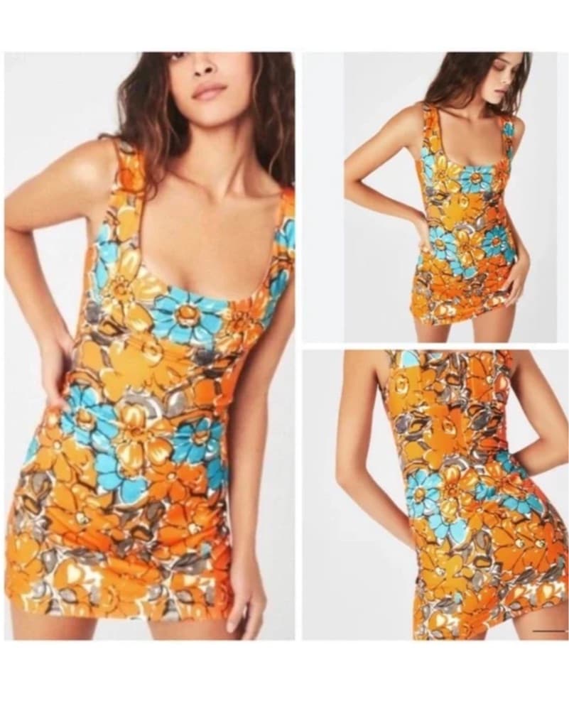 Miaou Perisian Flower Orange Vivi Dress - Image 2