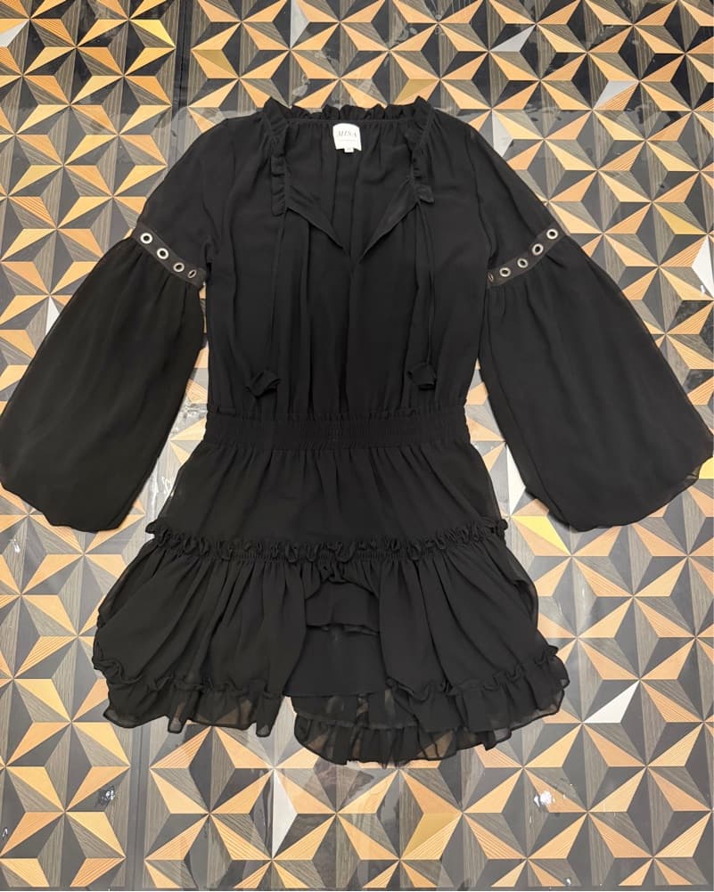 Misa Los Angeles Smocked Ruffle Dress |M - Image 2