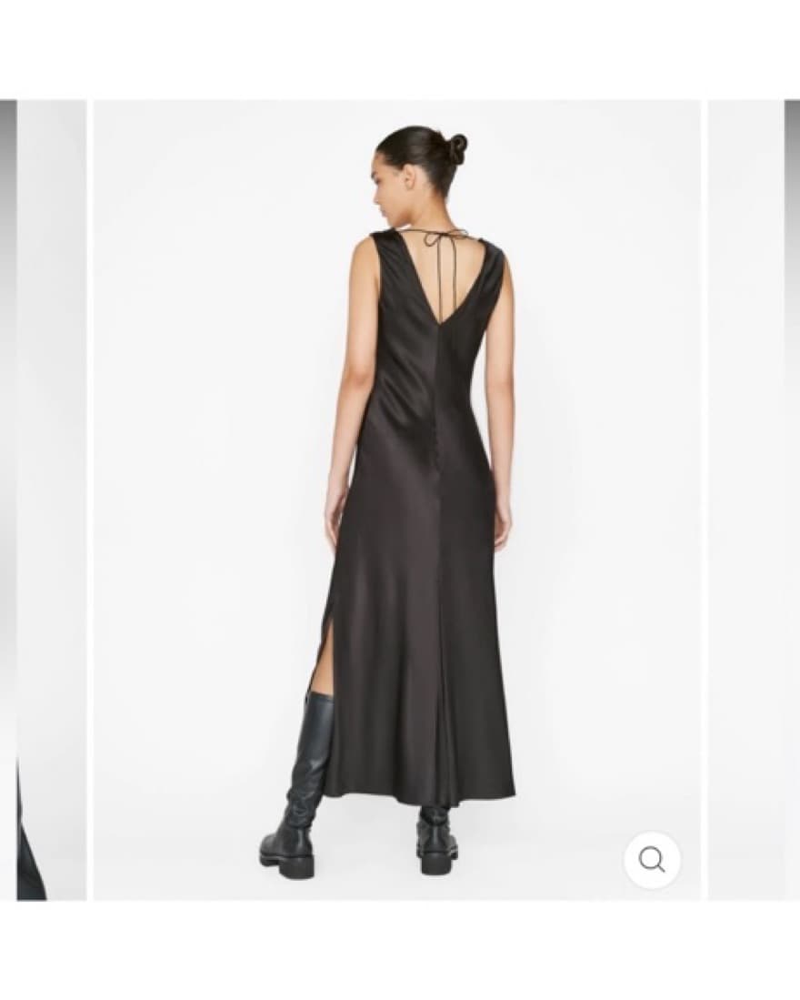 Frame Lace-up Midi Dress in Black - Image 2