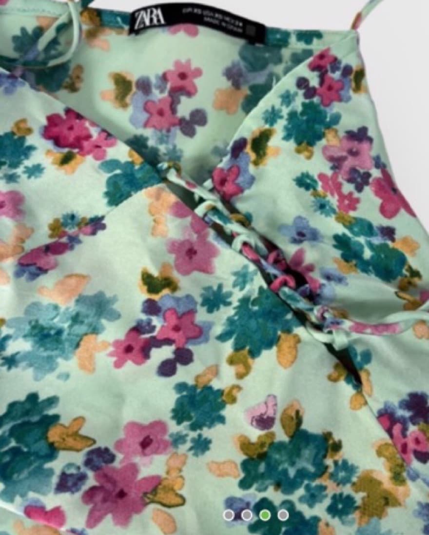 Zara Floral Light Blue Dress - Image 3