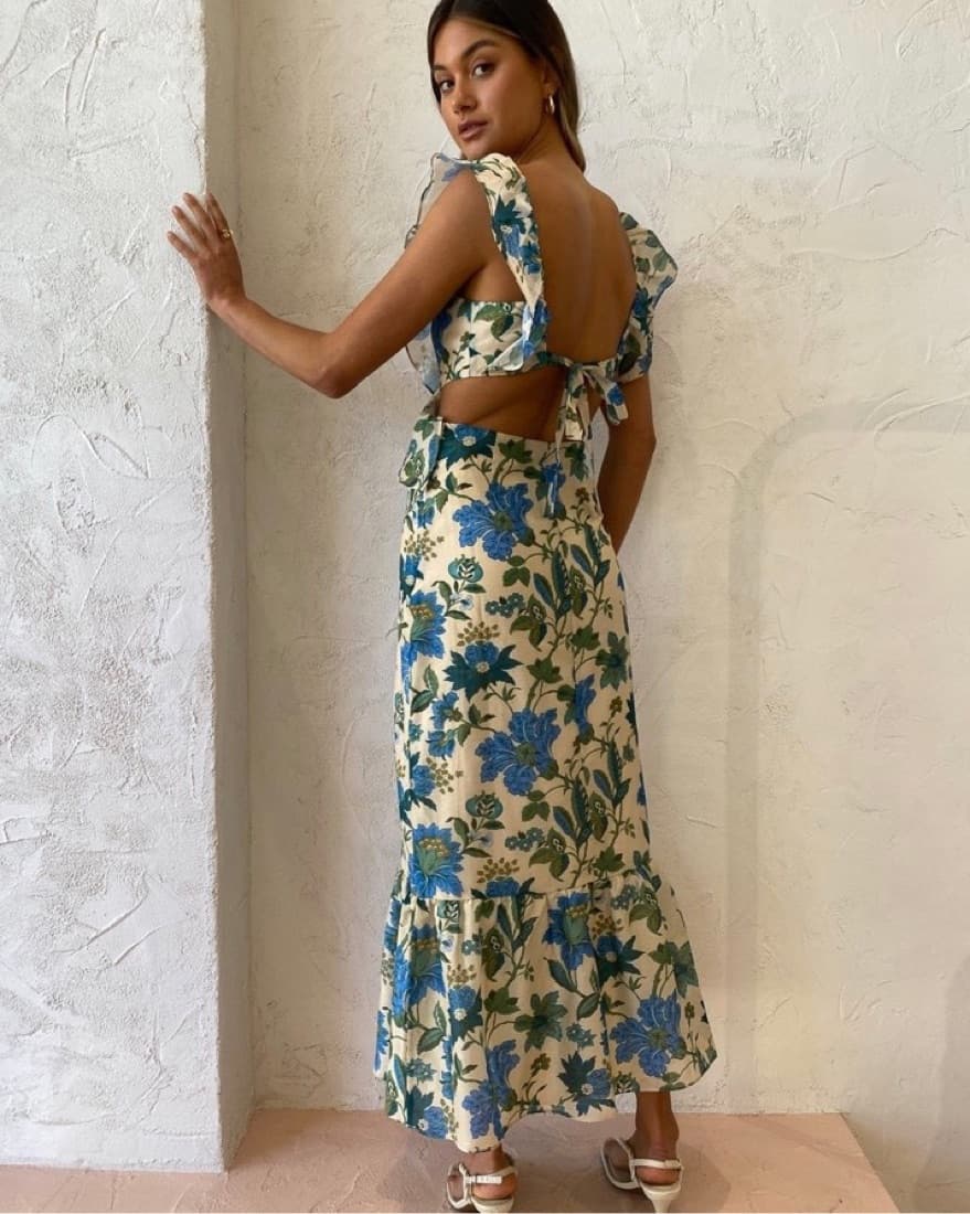 Celia Frill Midi Dress - Image 3
