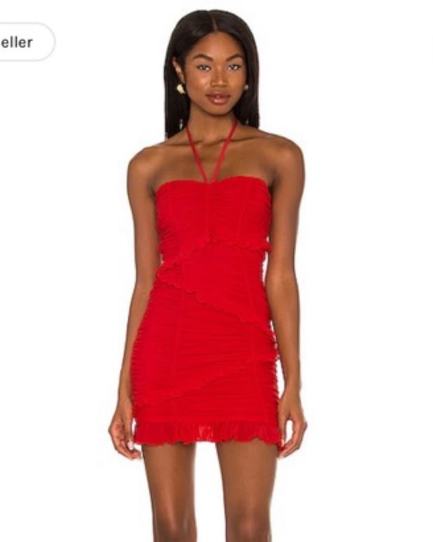 Majorelle Red Mini Dress Xxs - Image 1