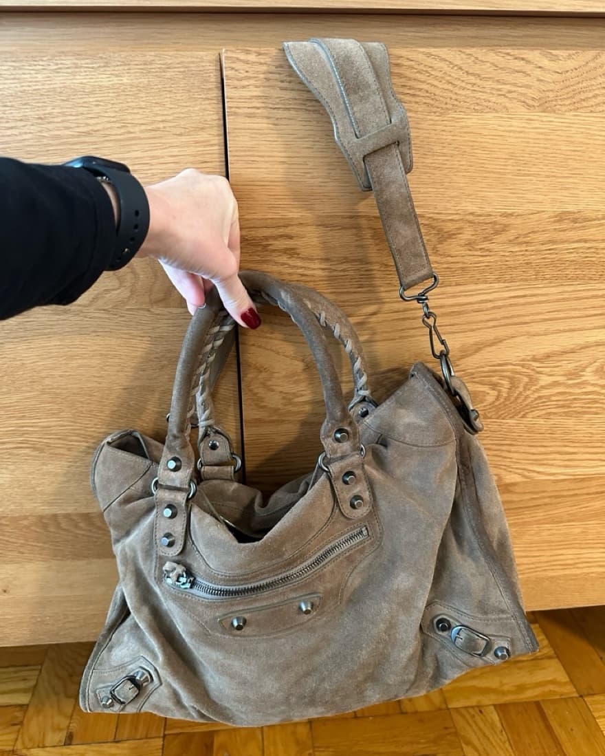 Balenciaga Suede Motocross Bag - Image 3