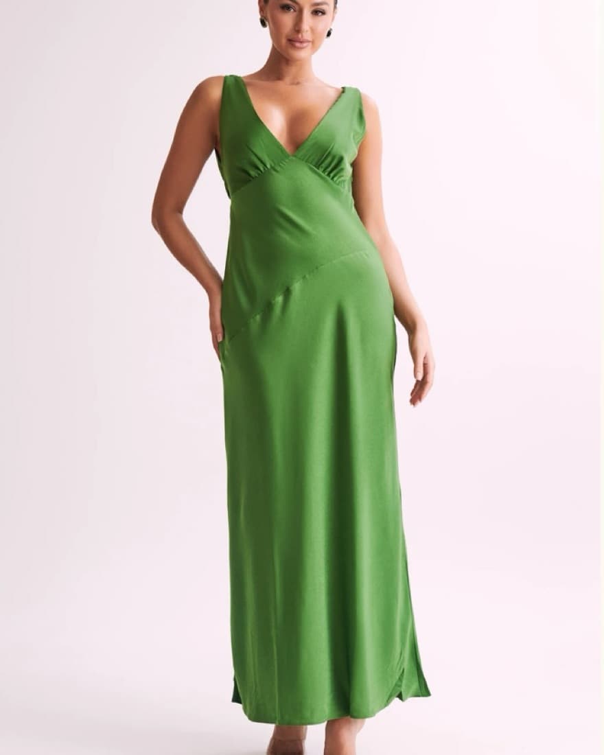Nadia Maxi Satin Dress With Back Cowl  - Image 2