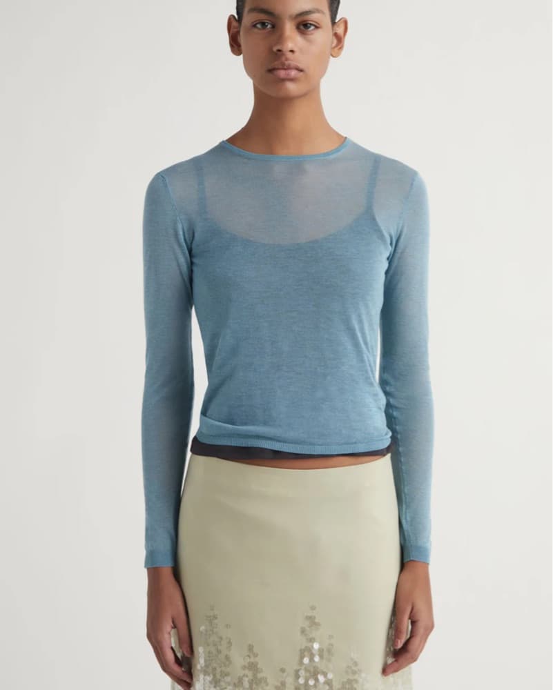 Paloma Wool Sheer Blue Round Losa Top - Image 1