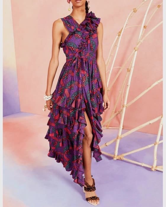 ULLA JOHNSON Imogen Printed Ruffled Maxi - Image 1