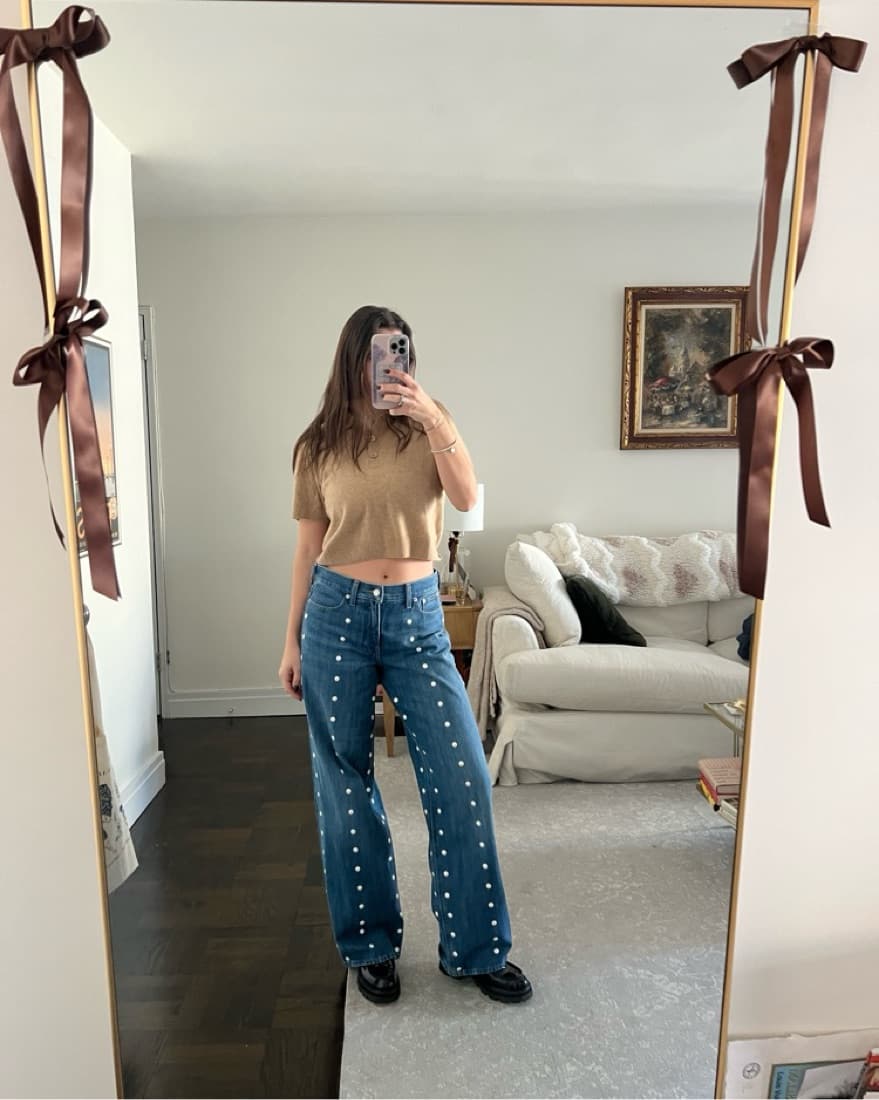 pearl studded jeans - Image 3