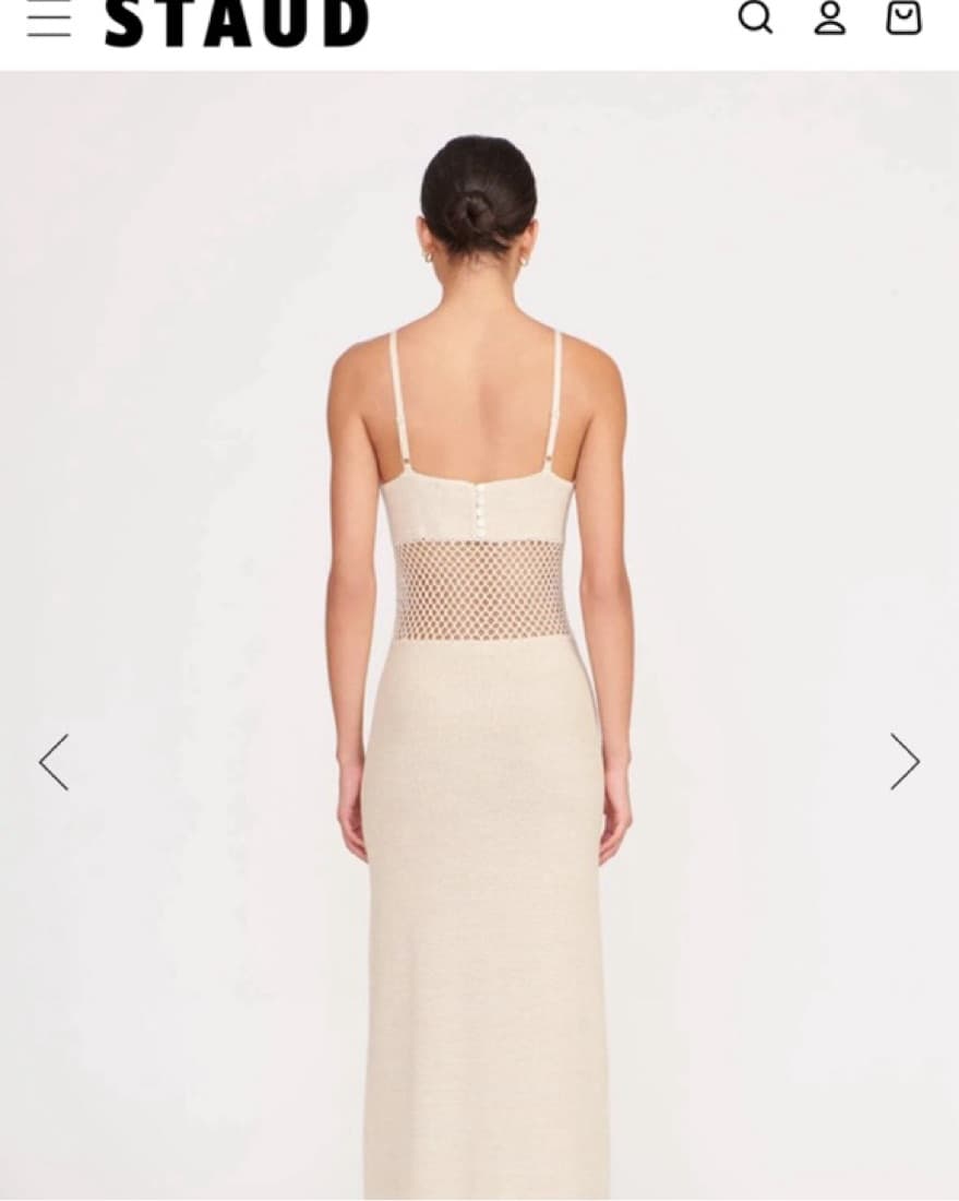 STAUD Tara Crochet Dress In Tan - Image 2