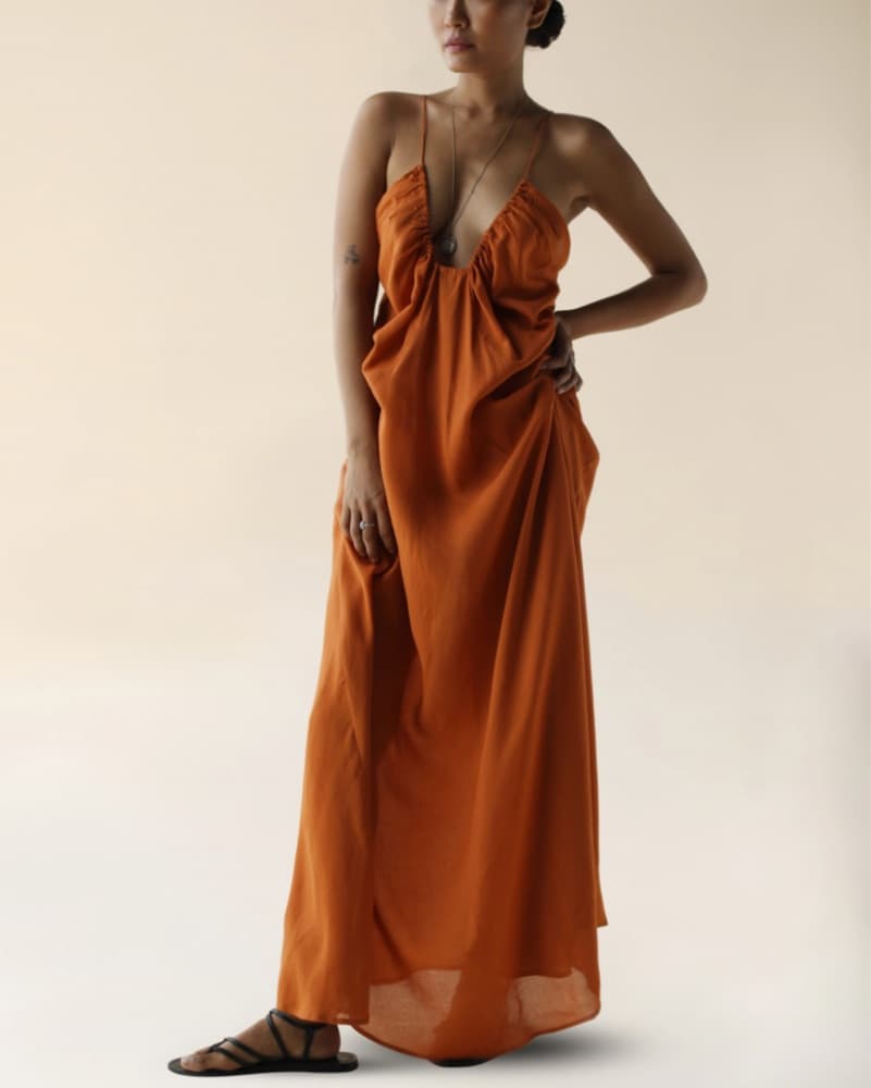 Burnt Orange Maxi Dress - Image 1