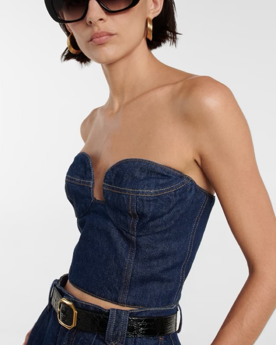 Magda Butrym denim bustier  - Image 4