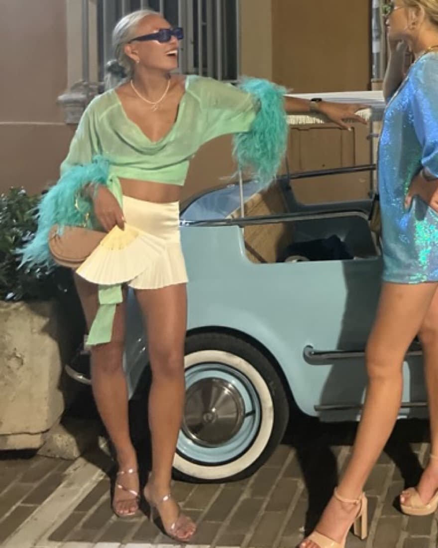 Dana Foley Feather Sleeve Top - Image 3